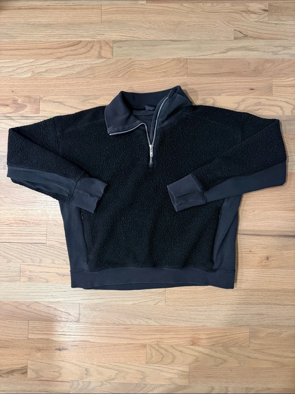 lululemon Scuba Oversized Sherpa Half-Zip Pullover Black Fleece Size 8